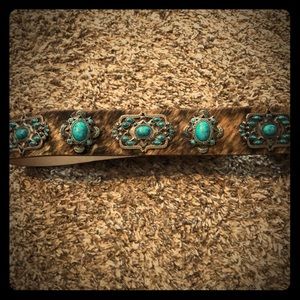 Leather cowhide belt